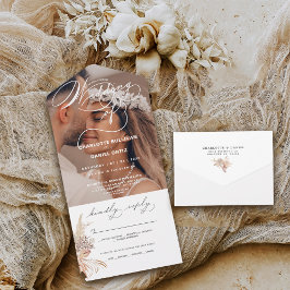 Invitación Todo En Uno Sello elegante y enviar boho | La boda de |   