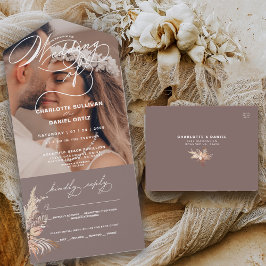 Invitación Todo En Uno Sello elegante y enviar boho | La boda de |    