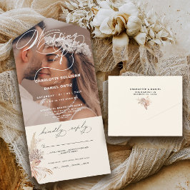 Invitación Todo En Uno Sello elegante y enviar boho | La boda de |   
