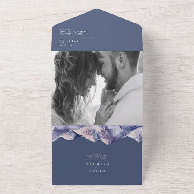 Invitación Todo En Uno Sello fotográfico y envío de la noche de invierno (Afuera)