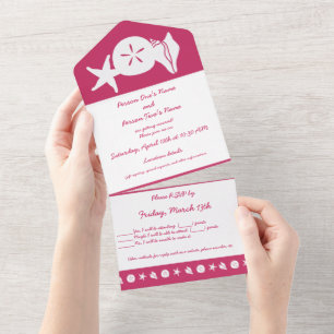 Invitación Todo En Uno Semillas de verano en frambuesa