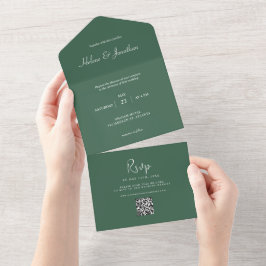 Invitación Todo En Uno Sencilla boda elegante formal Minimalista moderna