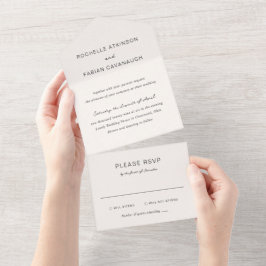 Invitación Todo En Uno Sencilla Elegancia Boda