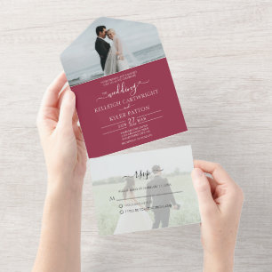Invitación Todo En Uno Sencilla foto RSVP 2 Todos en una invitación de ma