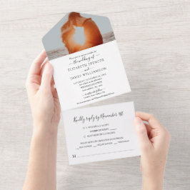 Invitación Todo En Uno Sencilla y elegante boda fotográfica RSVP