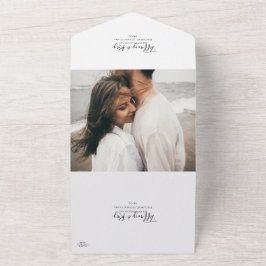 Invitación Todo En Uno Sencillo Sello De Fotografía Elegante Y Enviar Tod