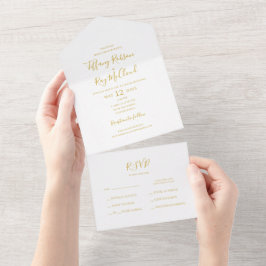 Invitación Todo En Uno Sencillo Sello De Oro Elegante Y Enviar