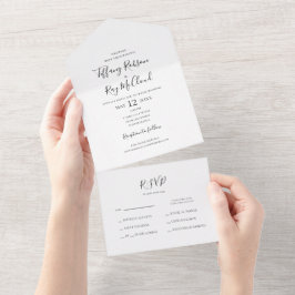 Invitación Todo En Uno Sencillo Sello Elegante Y Enviar Todo En Una Invit