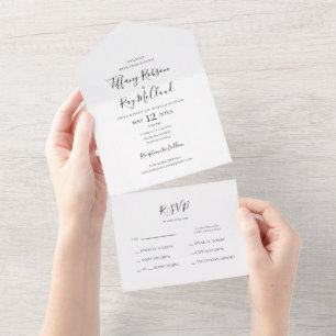 Invitación Todo En Uno Sencillo Sello Elegante Y Enviar Todo En Una Invit