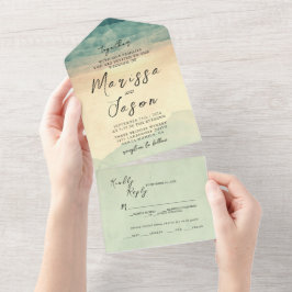 Invitación Todo En Uno Sencillo y elegante Boda de la naturaleza