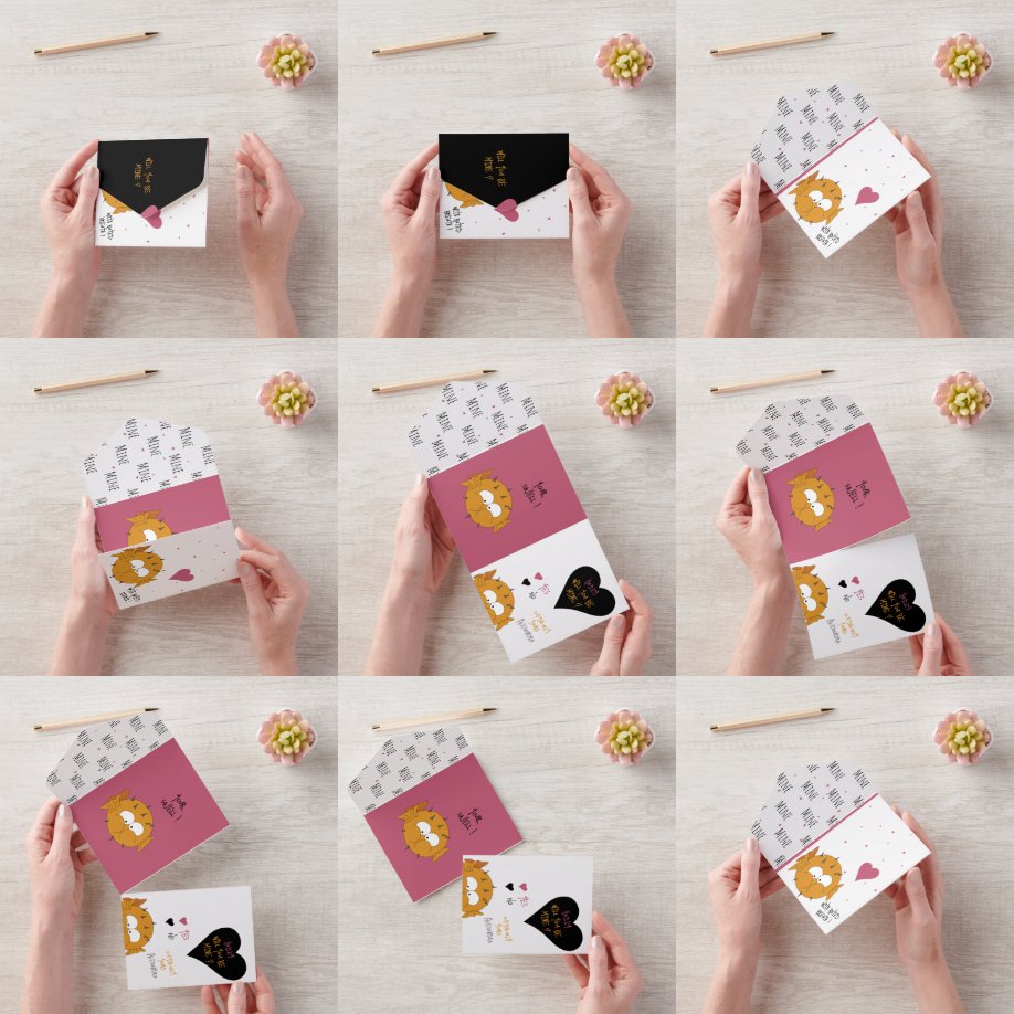 Invitación Todo En Uno ¿Serás Mío? PufferFish Love + Valentine Card