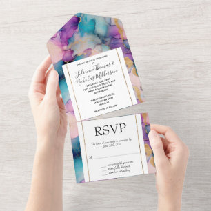 Invitación Todo En Uno Serendipia Crystal Blue