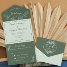 Simple Boho Floral todo en una sola boda invitació