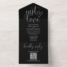 Simplemente Amo El Código QR Moderno Boda Blanco Y