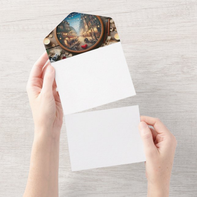 Invitación Todo En Uno Sobres para boda de 3.5x5 | Direccionamiento elega (desgarro)