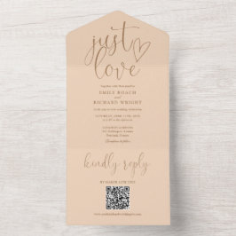 Invitación Todo En Uno Sólo me gusta el Boda de color moderno QR Code Sof