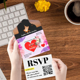 Invitación Todo En Uno Sorprendente y elegante, todo en una sola boda