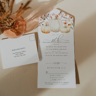 Invitación Todo En Uno SORPRESA FIESTA 35º Nacimiento Calabaza Caída Hoja