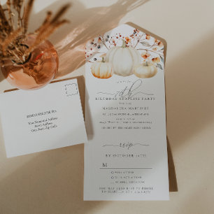 Invitación Todo En Uno SORPRESA FIESTA 70° cumpleaños Salto de calabaza d