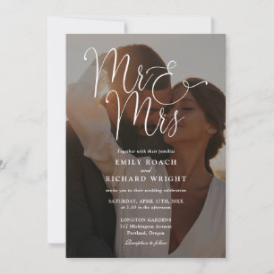 Invitación Todo en uno Sr y Sra Chic Script Foto Boda
