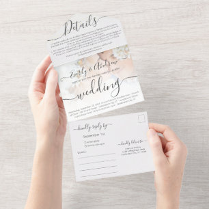 Invitación Todo En Uno Su Boda fotográfico simple y moderno
