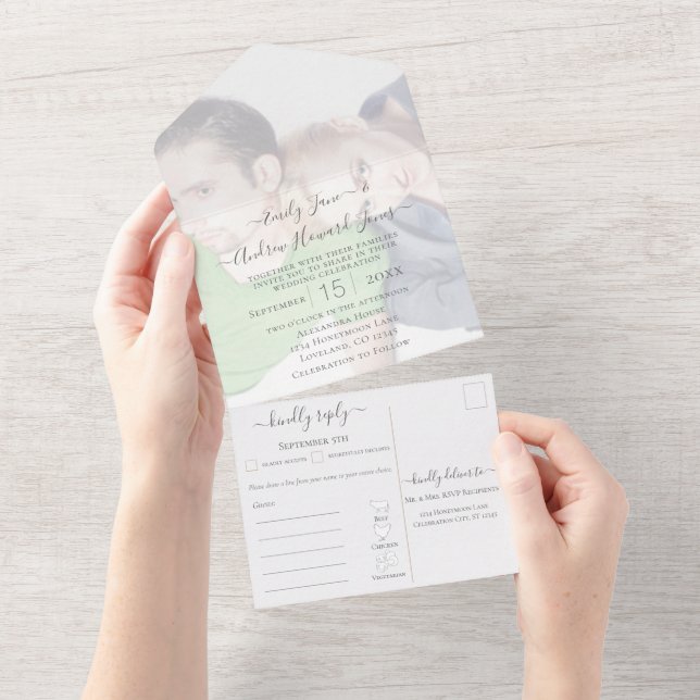 Invitación Todo En Uno Su fotomarco de oro geométrico abstracto (desgarro)