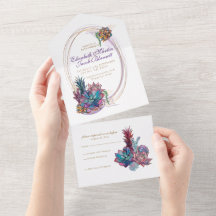 Suculentos acuarelas, lavanda todo en uno Invita