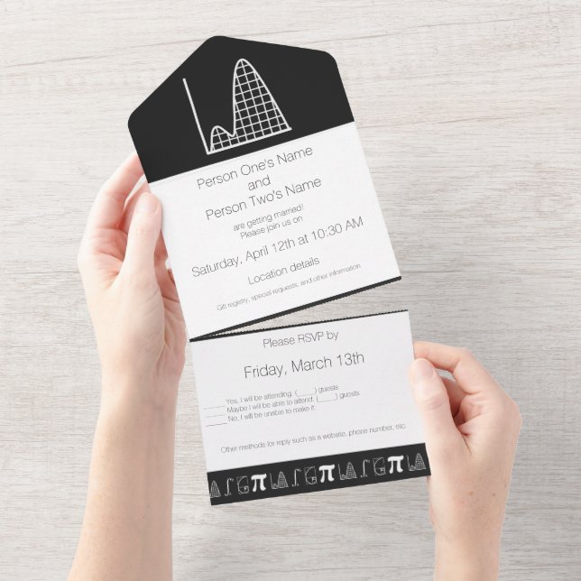 Invitación Todo En Uno Suma en negro (desgarro)
