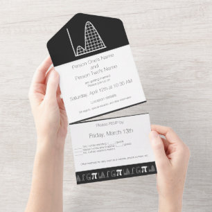 Invitación Todo En Uno Suma en negro