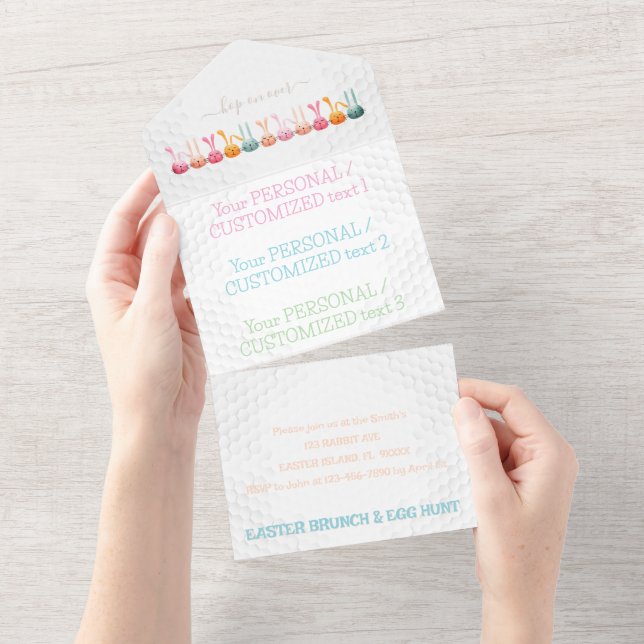 Invitación Todo En Uno Suministros personalizados para fiesta de búsqueda (desgarro)