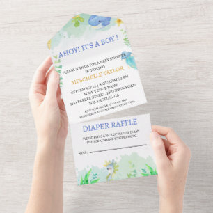 Invitación Todo En Uno Summer Under the Sea Baby Shower