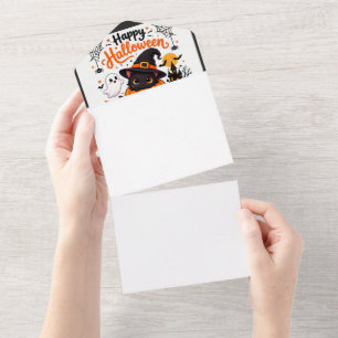 Invitación Todo En Uno Taza de viaje Feliz Halloween de gato lindo - Bruj