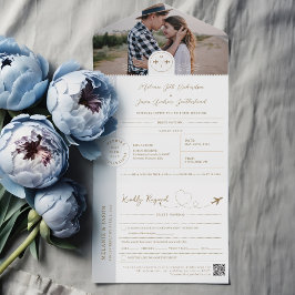 Invitación Todo En Uno Tema de viaje de destino de pasaportes de embarque