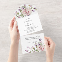 Invitación Todo en Uno Tema Floraciones de Magnoli