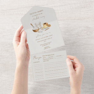 Invitación Todo En Uno Tembloroso pronto para ser retirado de la ducha de