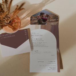 Invitación Todo En Uno Terracota moderna especiada | Boda Boho