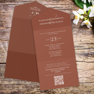 Invitación Todo En Uno Terracota Simple Elegante Presupuesto Página Web d