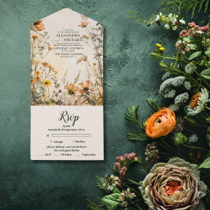 Invitación Todo En Uno Terracotta Boda Floral