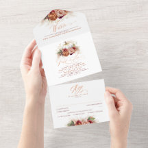 Terracotta Earthy Floral Pumpkins Fall Wedding