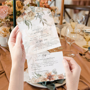 Invitación Todo En Uno Terracotta Pampas Grass BOHO Boda