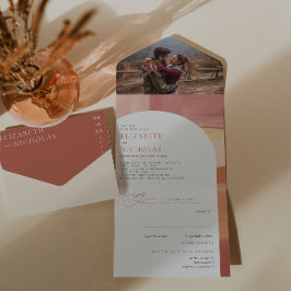 Invitación Todo En Uno Terracotta Sunrise | Boda Boho