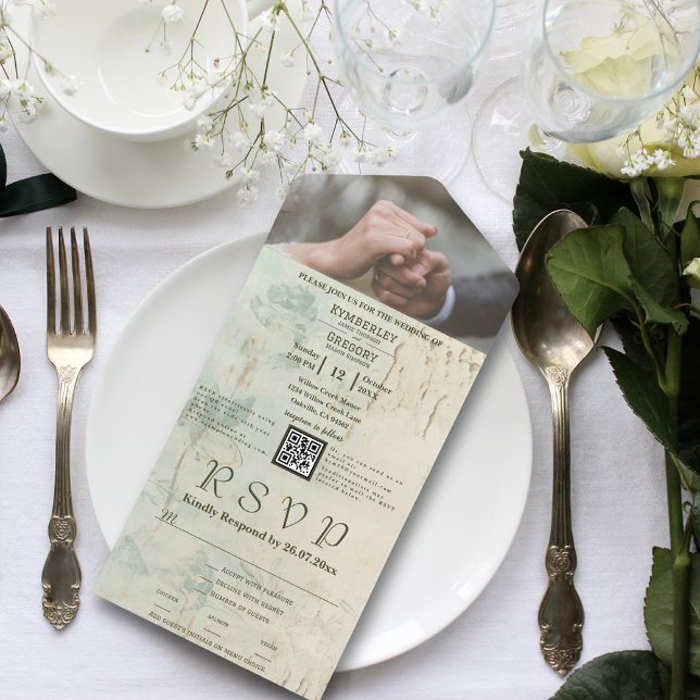 Invitación Todo En Uno Textura templada con insinuaciones florales Foto d (Subido por el creador)