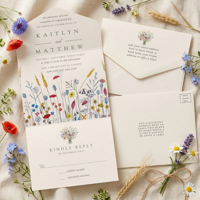 Invitación Todo En Uno The Wildflower Meadow Wedding Suite - (Subido por el creador)