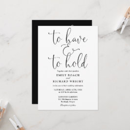 Invitación Todo en uno Tienen y Retener Boda Negro Blanco