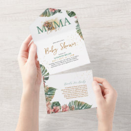 Invitación Todo En Uno Tiger Safari Animal Cuece Jungle Baby Shower