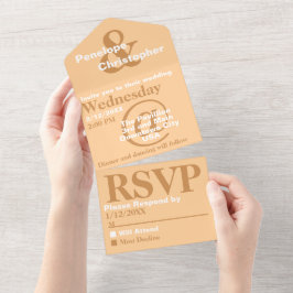 Invitación Todo En Uno Tipografía moderna melocotón polvoriento Símbolos 