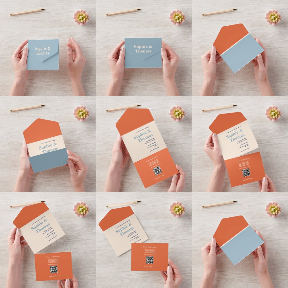 Invitación Todo En Uno Tipografía Negrita Moderna para Bodas