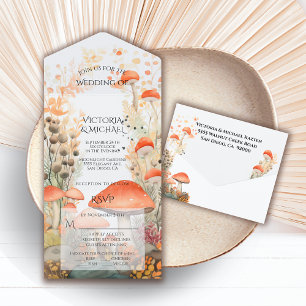 Invitación Todo En Uno Toadstool de hongo Boda forestal encantado