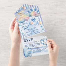 Invitación Todo En Uno TODO EN UN BEBÉ Diseño DE LA DUCHA DEL NIÑO