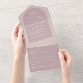 Invitación Todo En Uno Todo Incluido Moderno y Elegante Boda RSVP